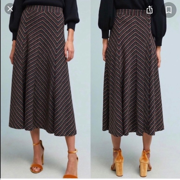 Maeve for Anthropologie Chevron Sparkle Skirt - Picture 1 of 4